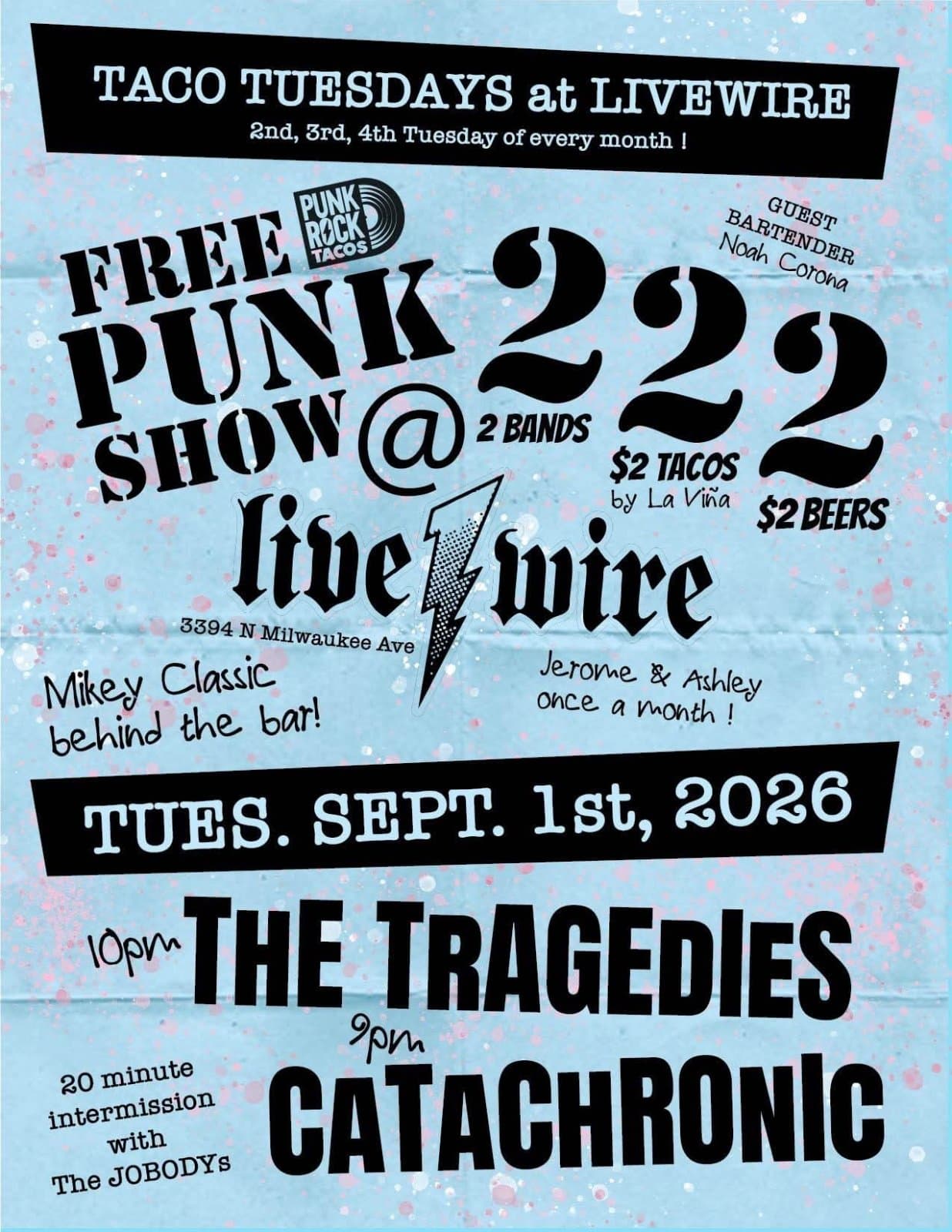 TACO TUESDAY flyer at Livewire Lounge